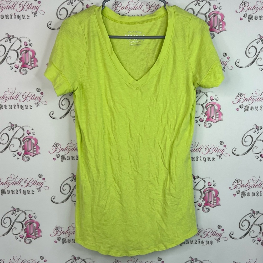 Arizona Jean tee tshirt comfy Company Lime Green V-Neck Tee
